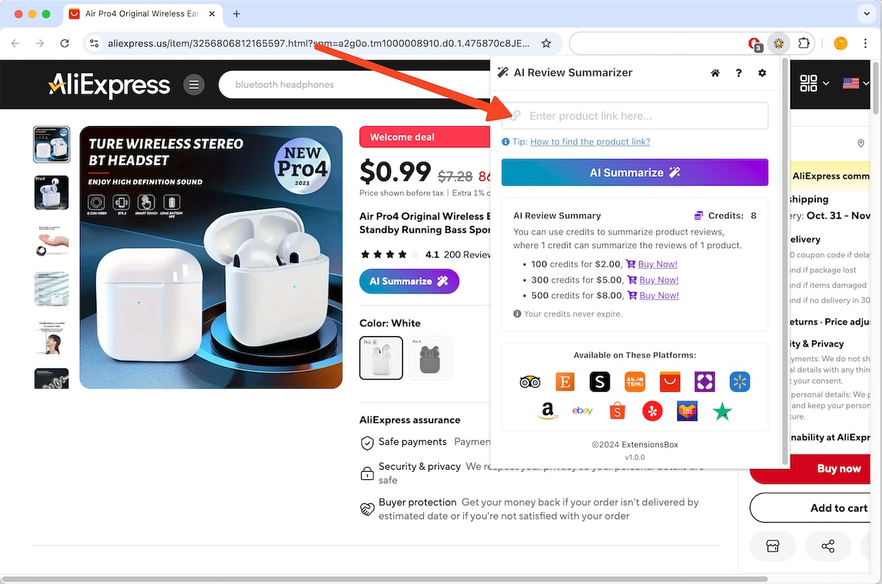 how to find AliExpress product link